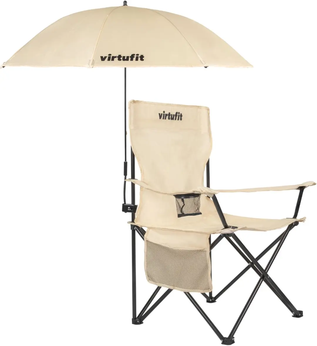 VirtuFit Opvouwbare Camping Stoel + Stoelparasol