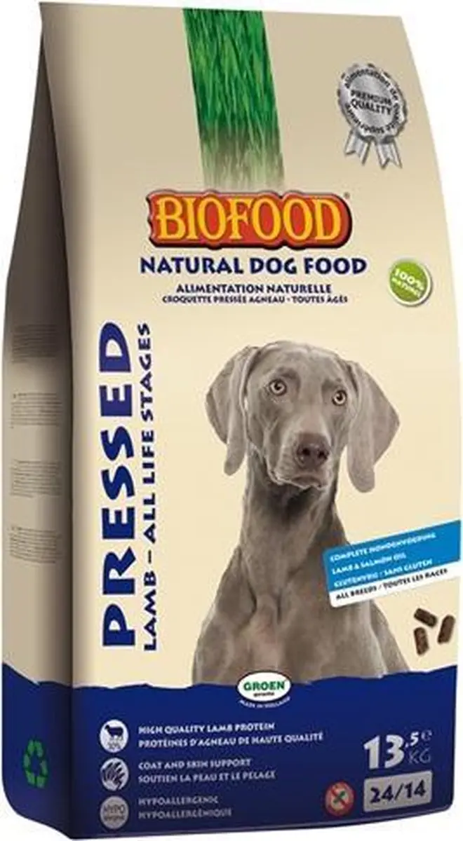 BF Petfood Biofood Geperst Lam & Rijst Premium Hondenvoer 5kg