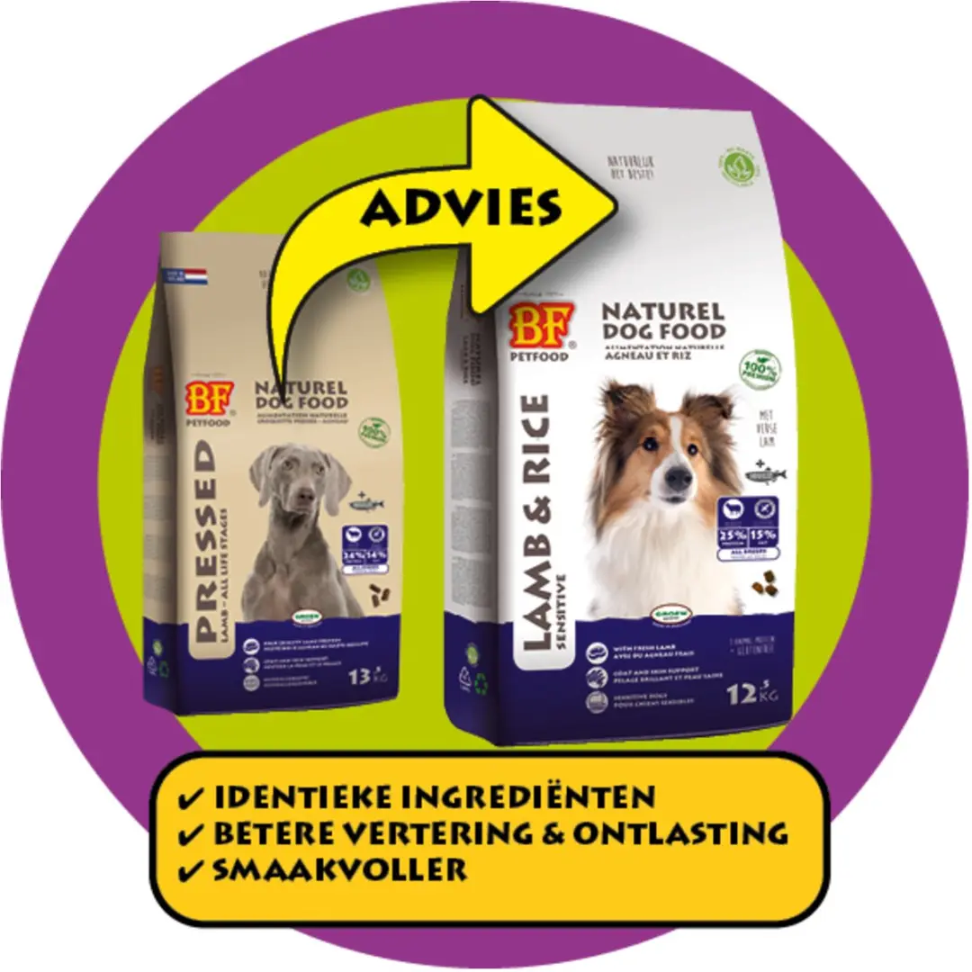 BF Petfood Biofood Geperst Lam & Rijst Premium Hondenvoer 5kg