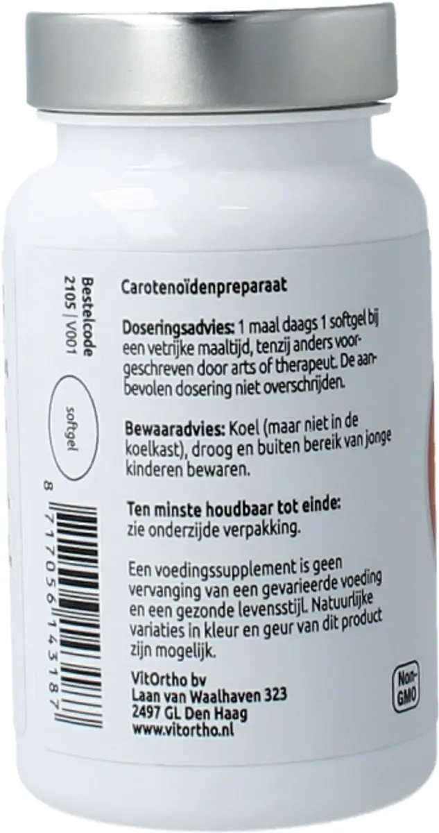 VitOrtho NOW Luteïne & Zeaxanthine 120 Softgels - afbeelding 3 van 5