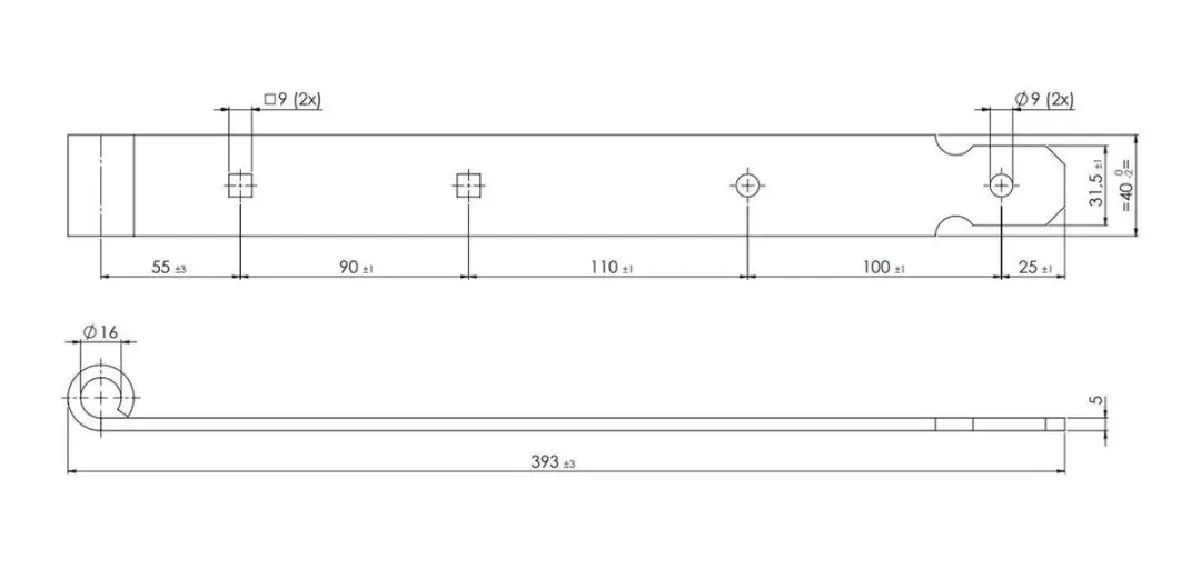 GB Bladscharnier Duimgeheng 400mm 424070 - afbeelding 4 van 6