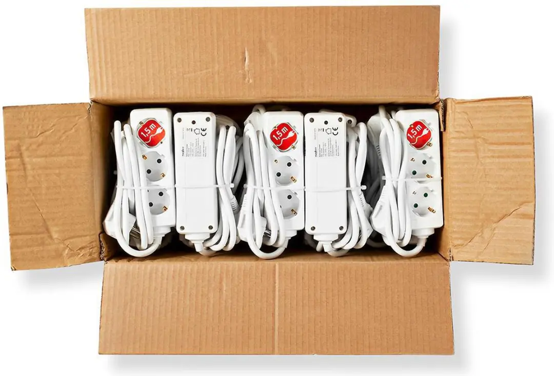 Nedis Randaarde Stekkerdoos 3-wegs 1.5m 3680W Wit - afbeelding 4 van 4