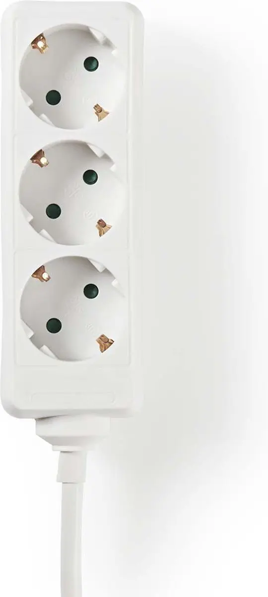 Nedis Randaarde Stekkerdoos 3-wegs 1.5m 3680W Wit - afbeelding 2 van 4