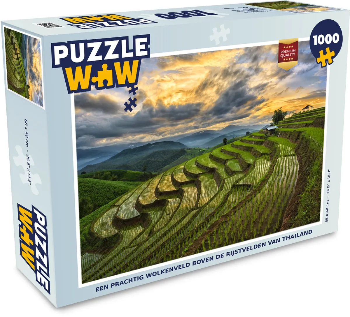 PuzzleWow Wolkenveld Thailand Legpuzzel 1000 Stuks - Multicolor