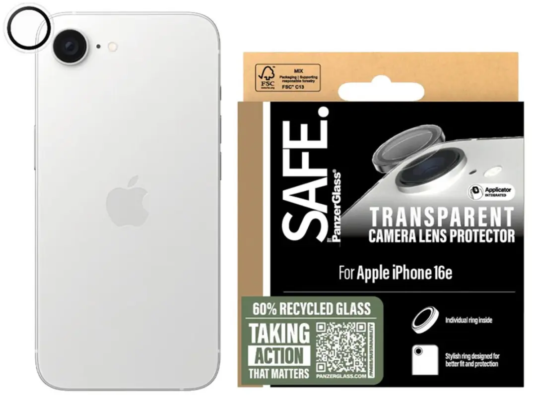 PanzerGlass SAFE Camera Lens Protector iPhone 17e/16e - Transparant - afbeelding 4 van 4