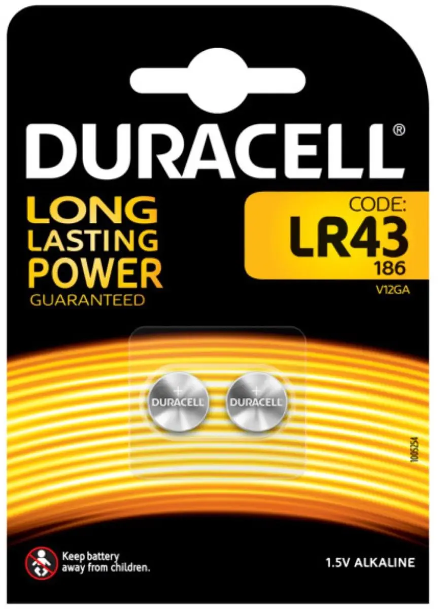 Duracell LR43 Knoopcel - 2 Stuks