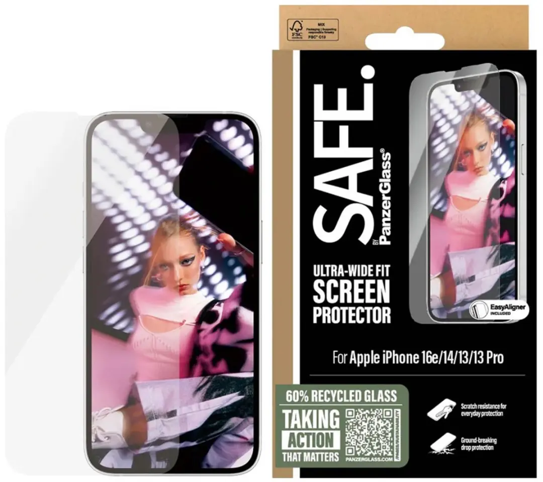 PanzerGlass SAFE Ultra-Wide-Fit iPhone 13 Schermbeschermer - Case Friendly - afbeelding 4 van 6