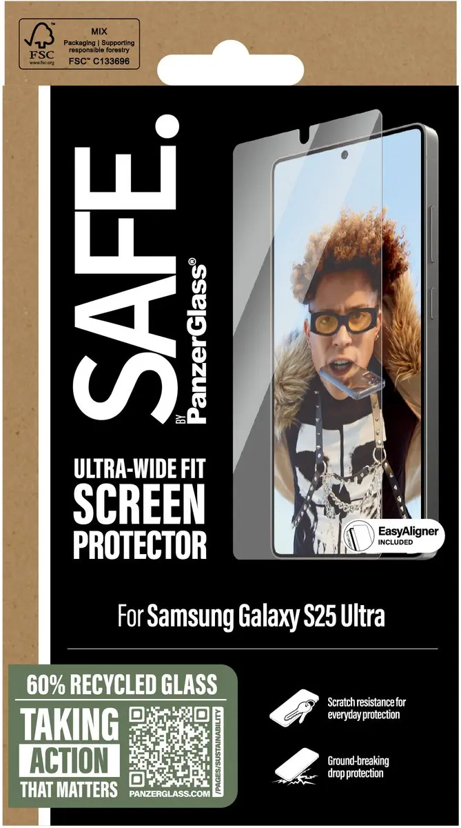 PanzerGlass SAFE Ultra-Wide-Fit S25 Ultra Schermbeschermer - Case Friendly - afbeelding 3 van 6