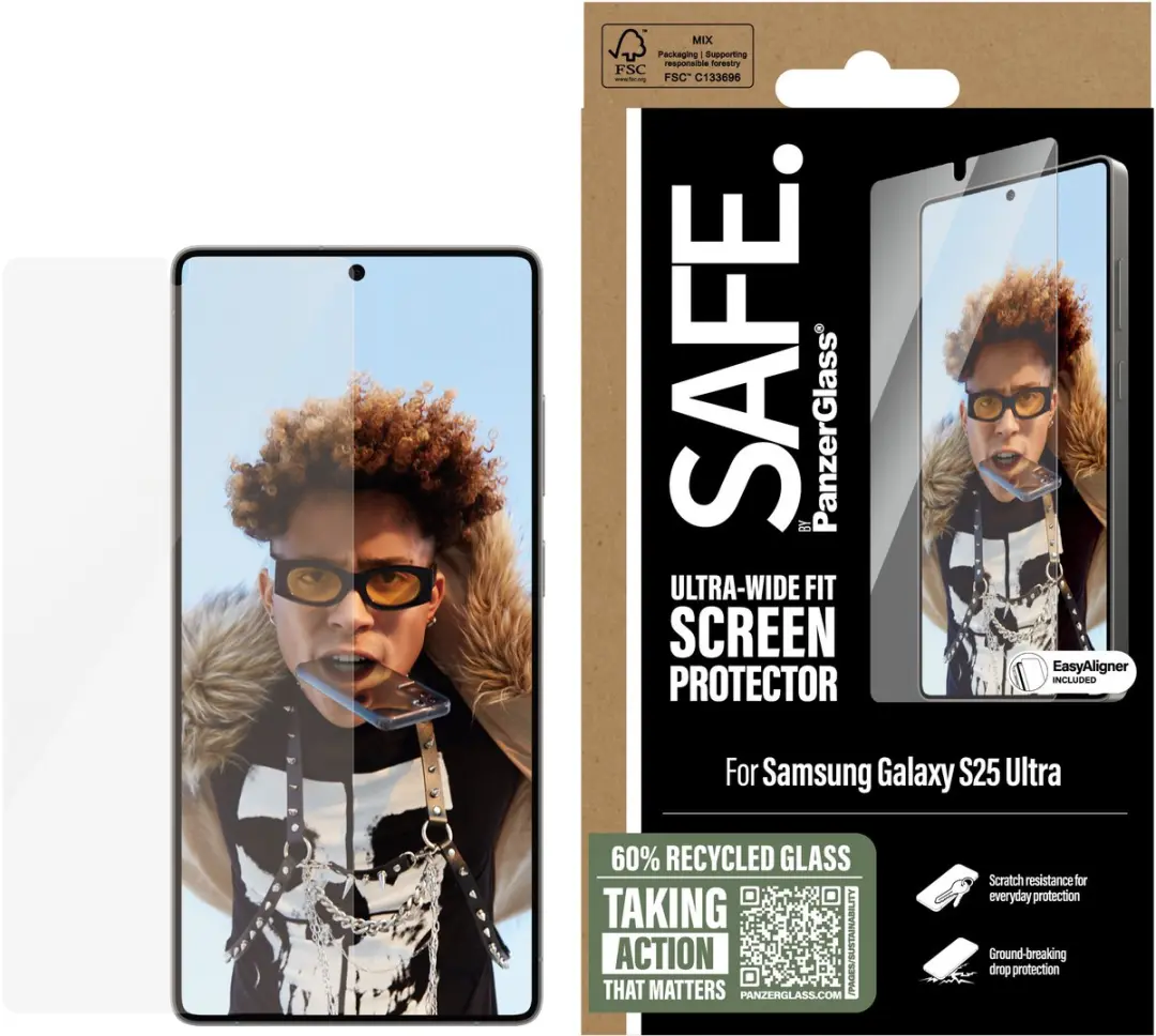 PanzerGlass SAFE Ultra-Wide-Fit S25 Ultra Schermbeschermer - Case Friendly - afbeelding 4 van 6