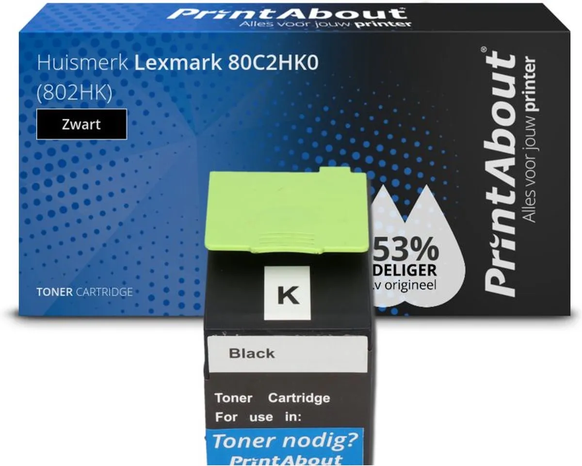 PrintAbout Lexmark 80C2HK0 Toner Zwart - 4.400 Stuks