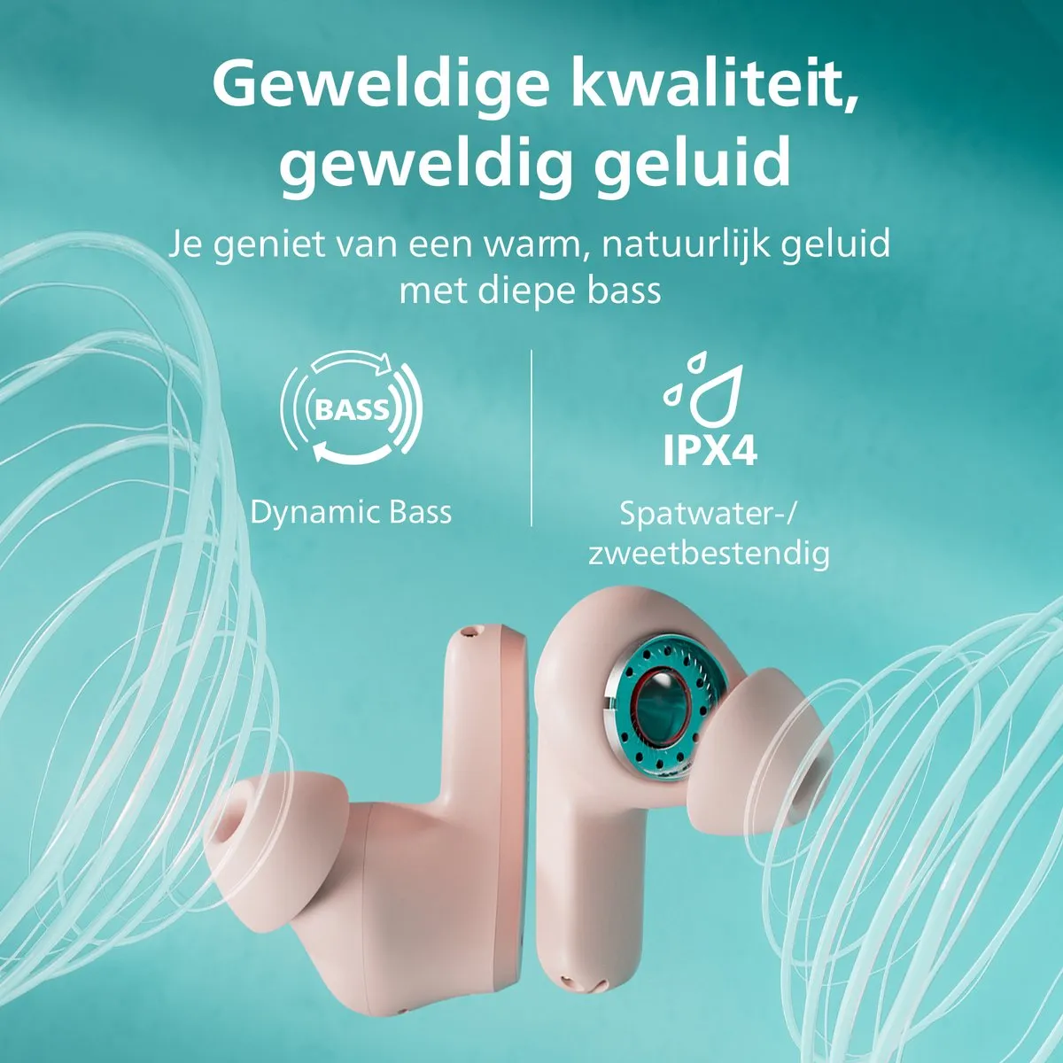 Philips TAT2000 In-Ear Oordopjes - 32u Afspeeltijd - Roze - afbeelding 6 van 6