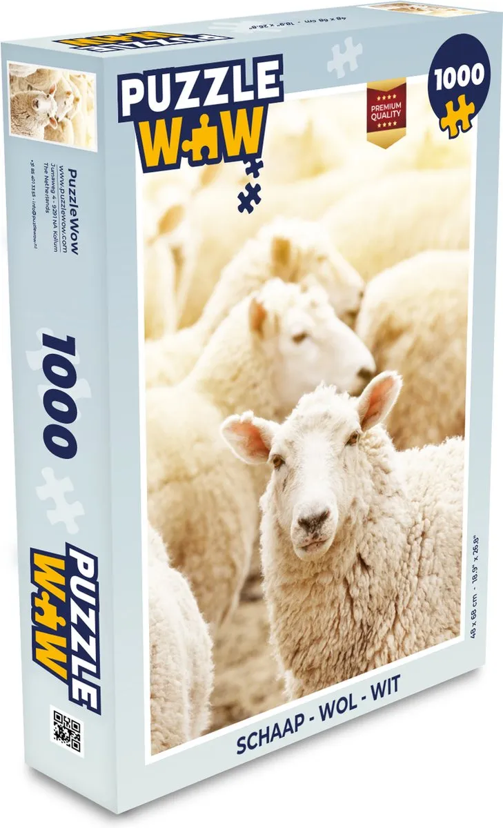 PuzzleWow Schaap Wol Wit Legpuzzel 1000 Stuks