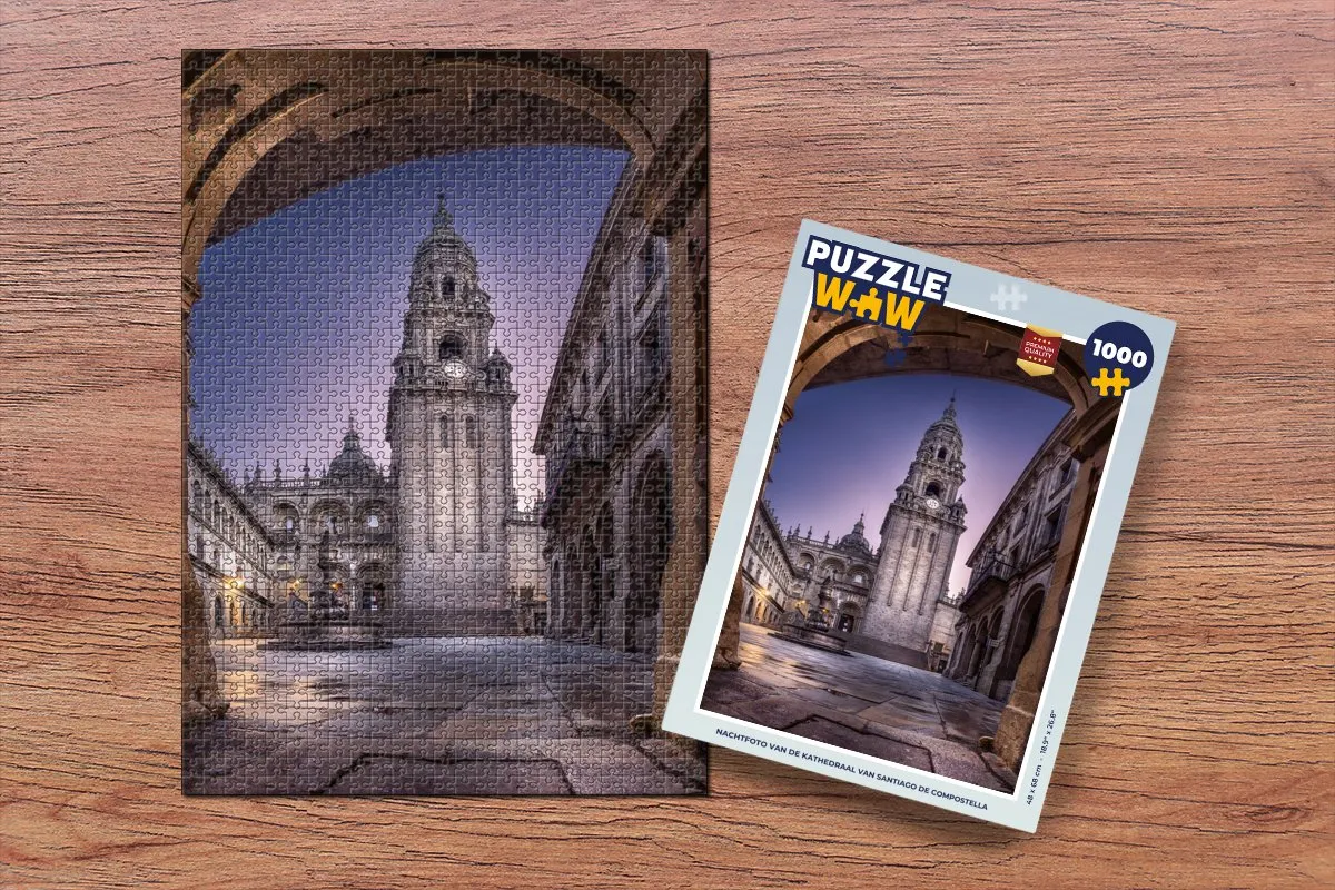 PuzzleWow Legpuzzel Santiago de Compostella 1000 Stuks - Multicolor