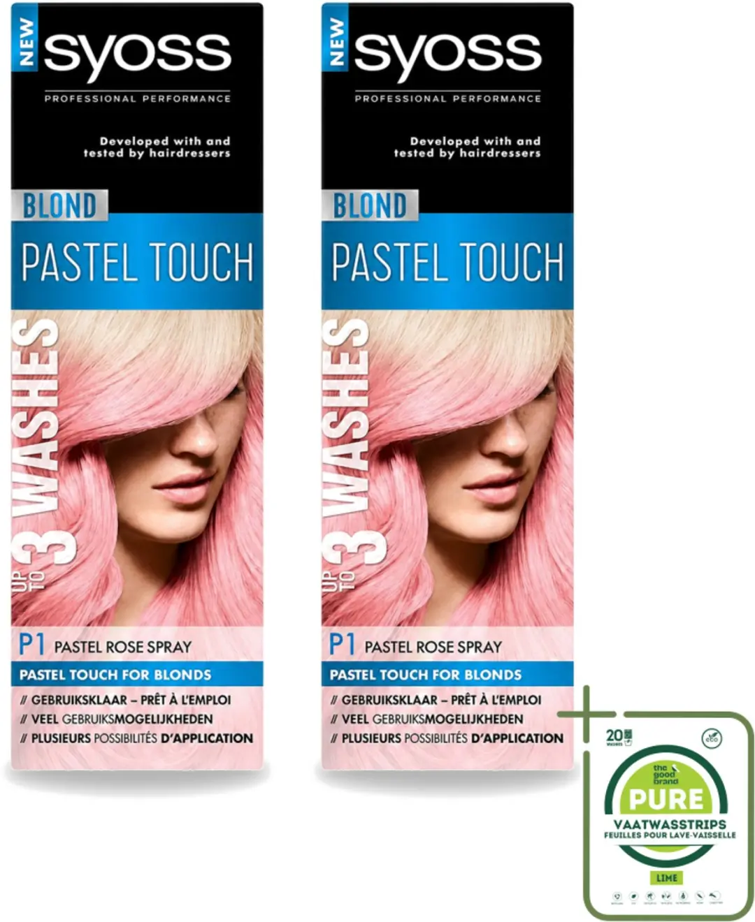 2 x Syoss Color Blond Pastel Touch P1 Pastel Rose