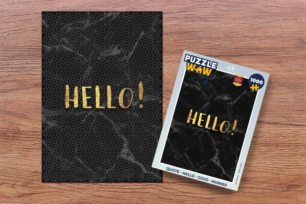 PuzzleWow Quote Hallo Legpuzzel 1000 Stuks - Marmerprint