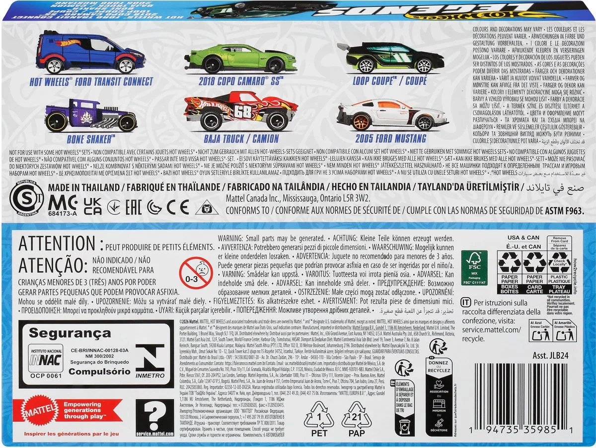 Hot Wheels HW Legends Set JLB24 - 6 Voertuigen