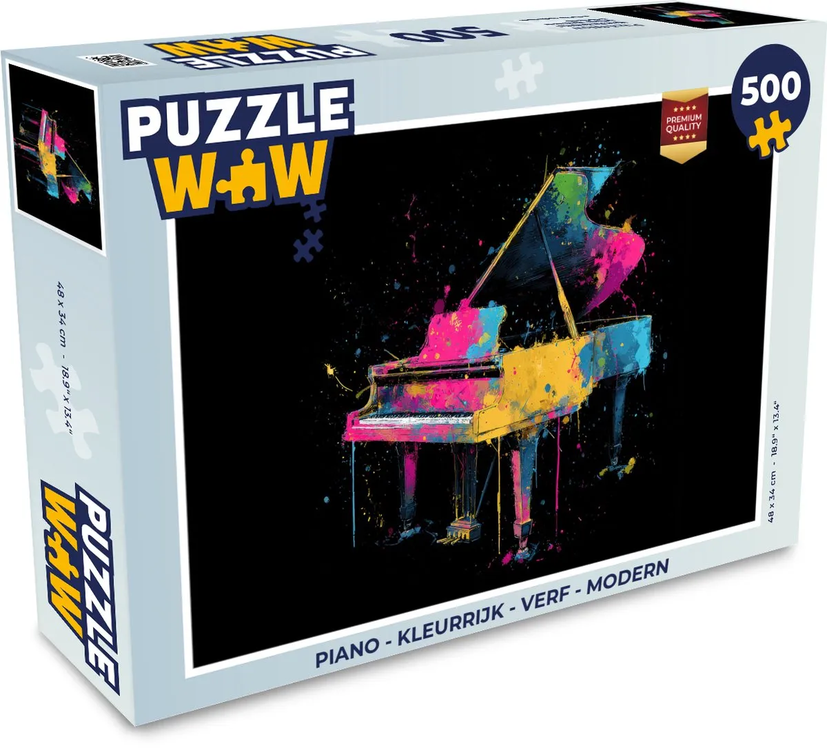 PuzzleWow Piano Verf Legpuzzel 500 Stuks - Kleurrijk