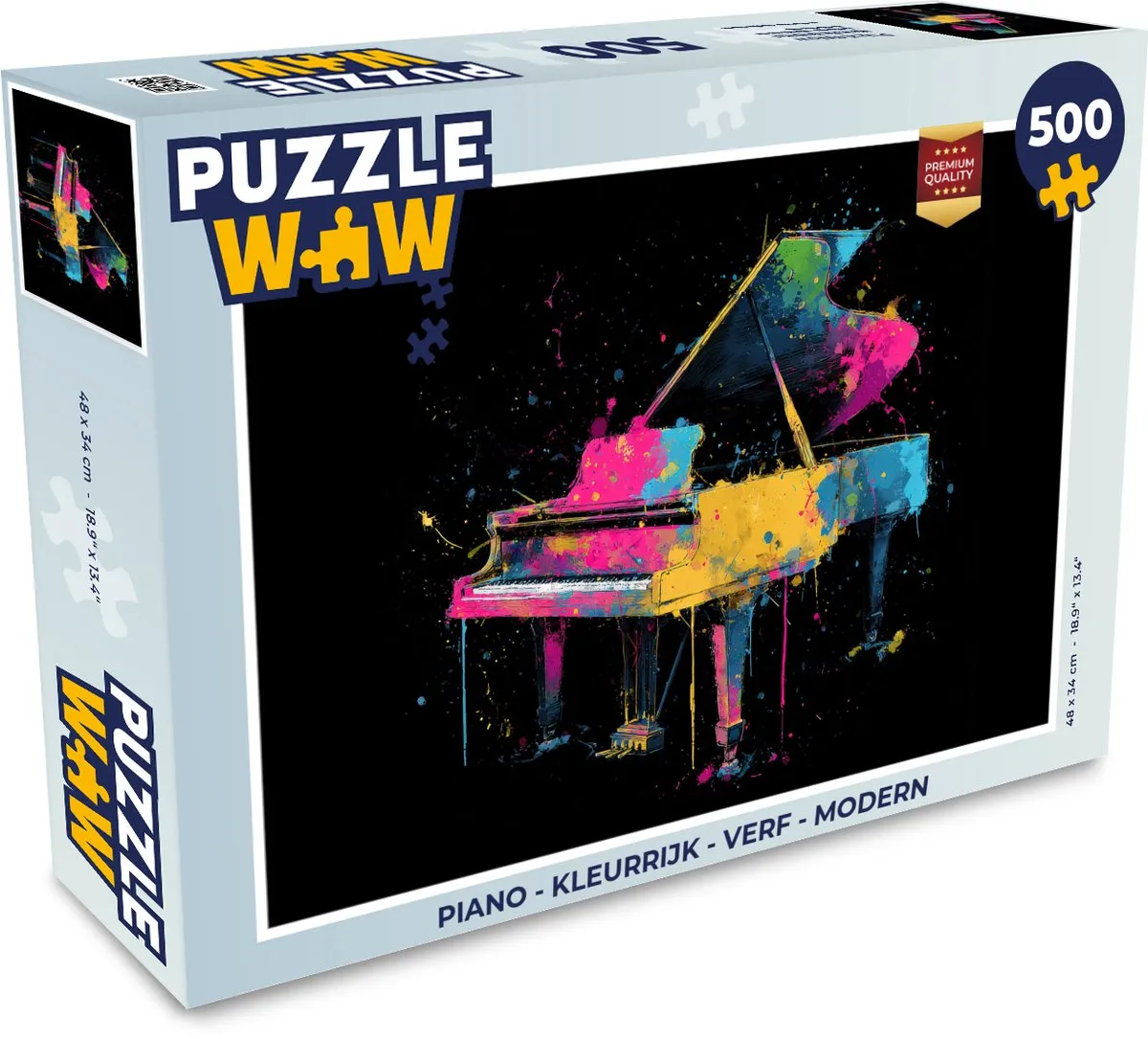 PuzzleWow Piano Verf Legpuzzel 500 Stuks - Kleurrijk