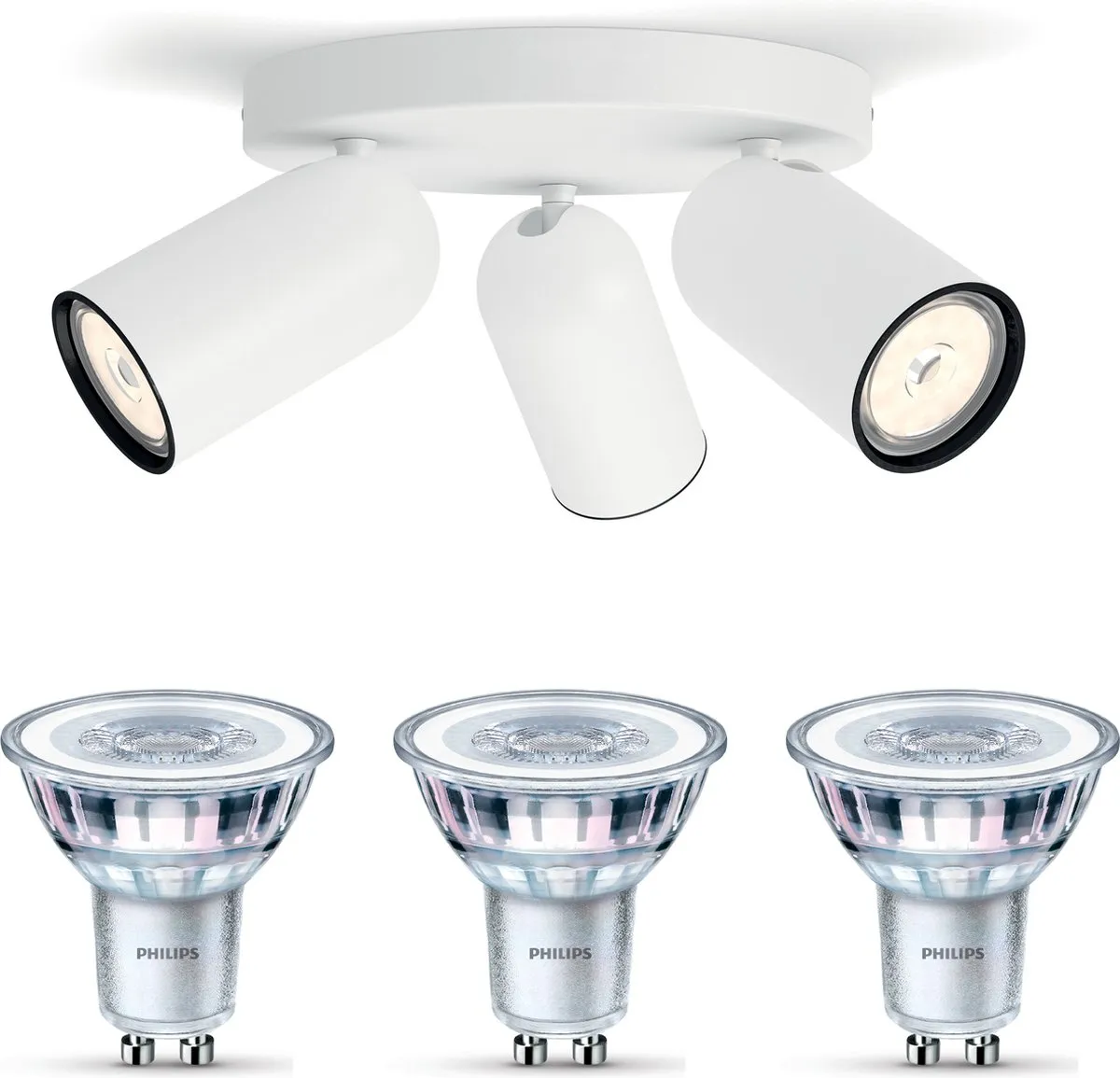 Philips Pongee Opbouwspot 3x GU10 Warmwit