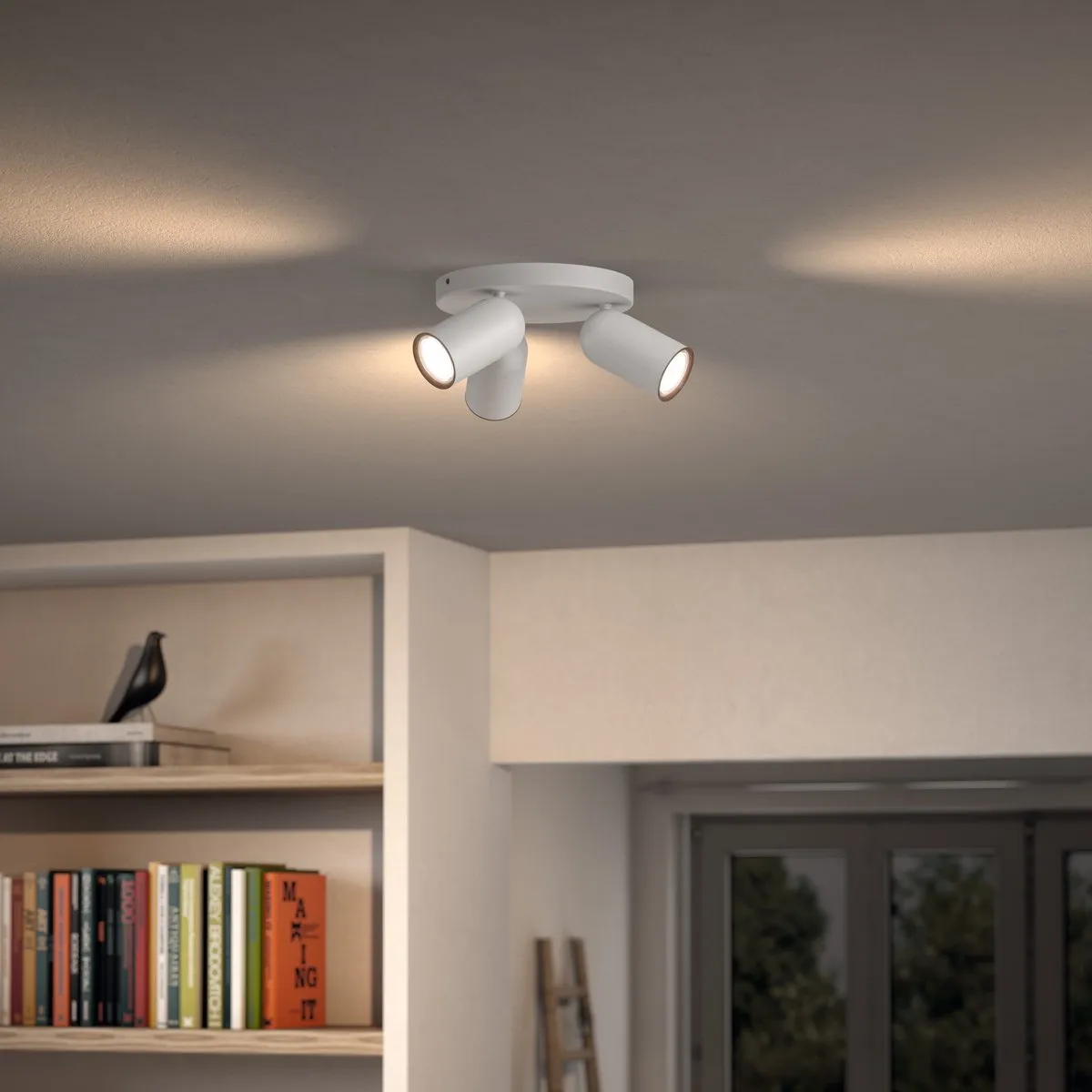 Philips Pongee Opbouwspot 3x GU10 Warmwit - Wit