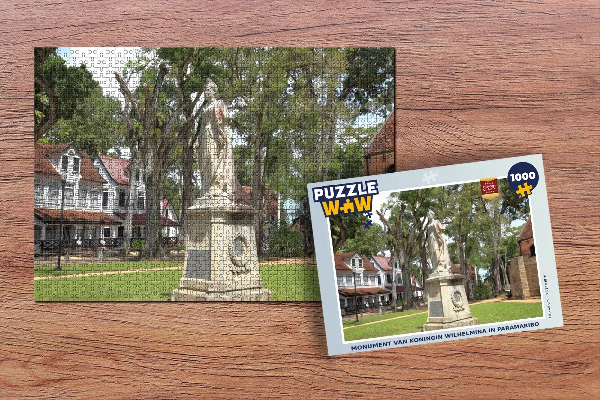 PuzzleWow Monument van koningin Wilhelmina Paramaribo Legpuzzel 1000 Stuks - Multicolor