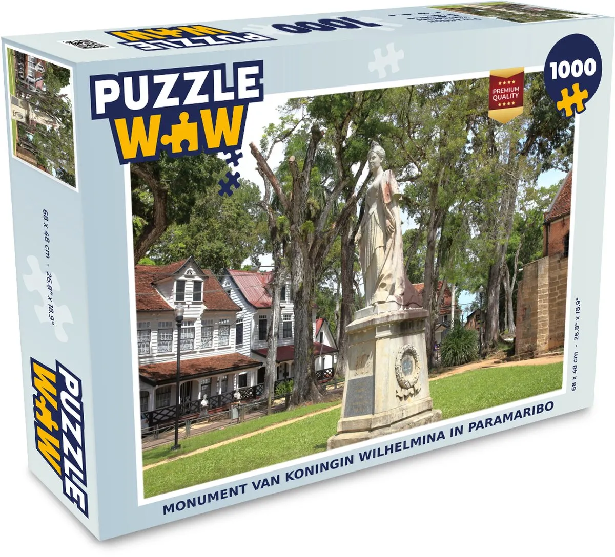 PuzzleWow Monument van koningin Wilhelmina Paramaribo Legpuzzel 1000 Stuks - Multicolor