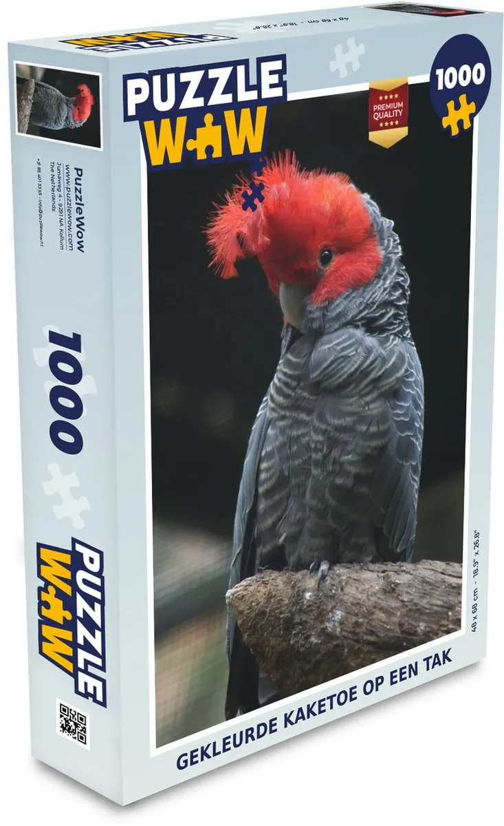 PuzzleWow Legpuzzel Kaketoe 1000 Stuks - Multicolor