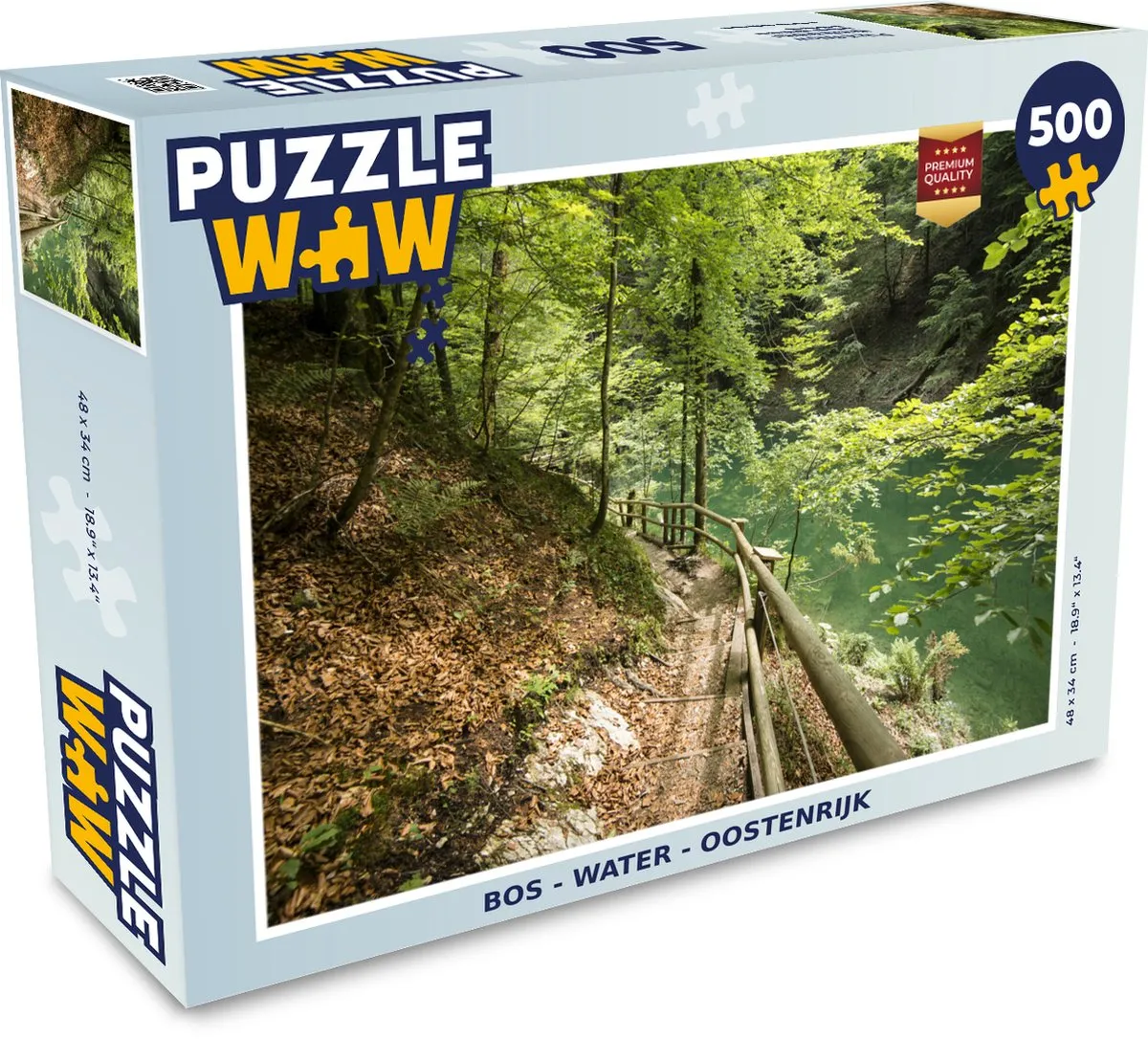 PuzzleWow Bos Water Oostenrijk Legpuzzel 500 Stuks - Multicolor