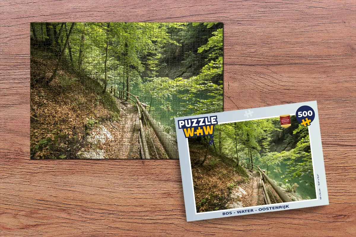 PuzzleWow Bos Water Oostenrijk Legpuzzel 500 Stuks - Multicolor
