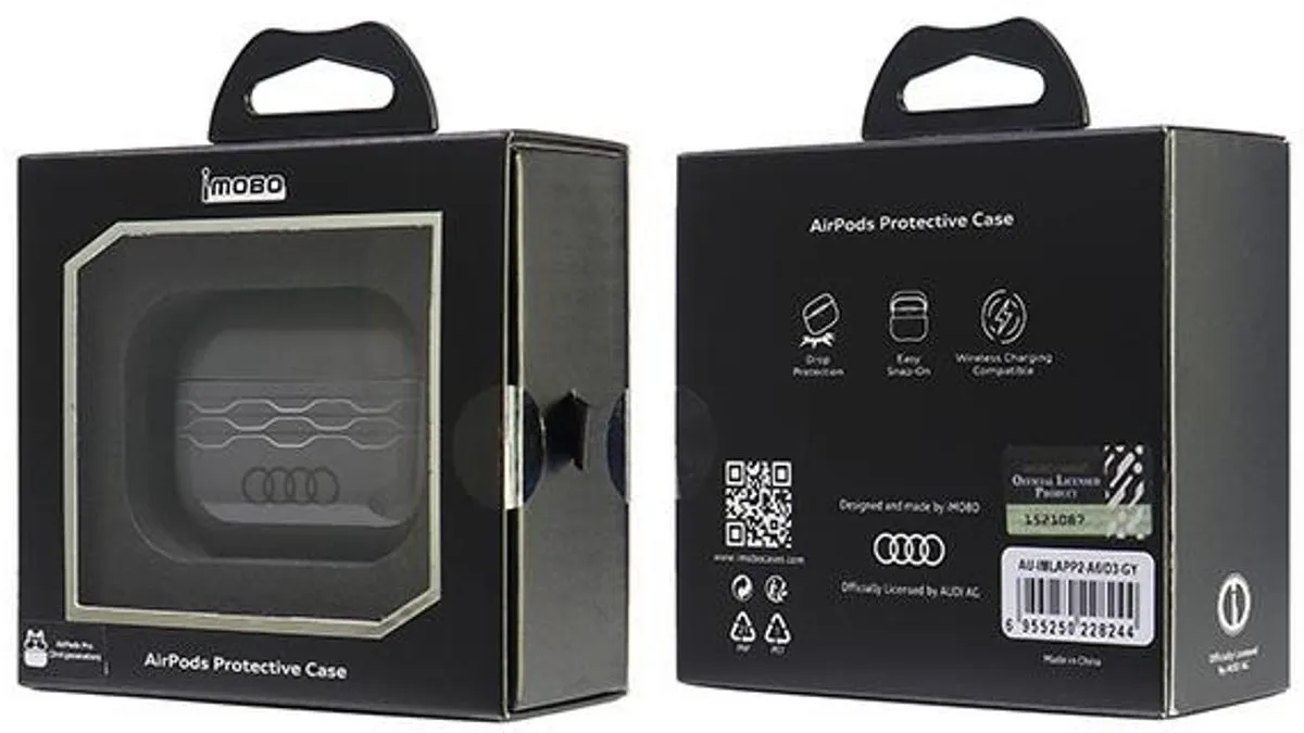 Audi IML Geomatic Pattern AirPods Case - Grijs - afbeelding 6 van 6