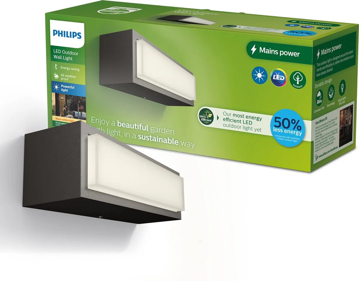 Philips LED Stratosphere Wandlamp 3,8W - Anthraciet
