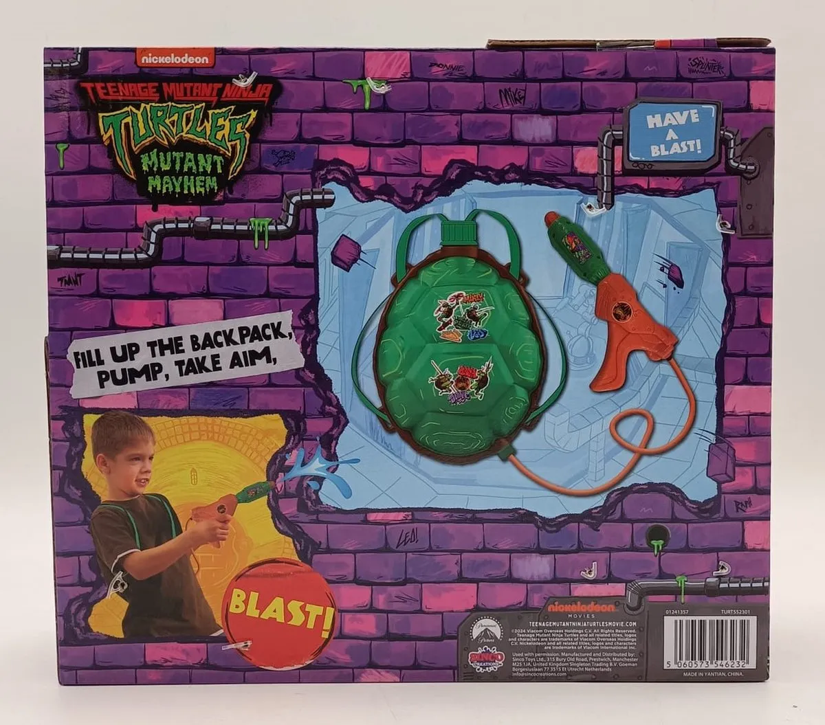 Nickelodeon TMNT Waterpistool Rugzak - 27cm - Groen/Bruin