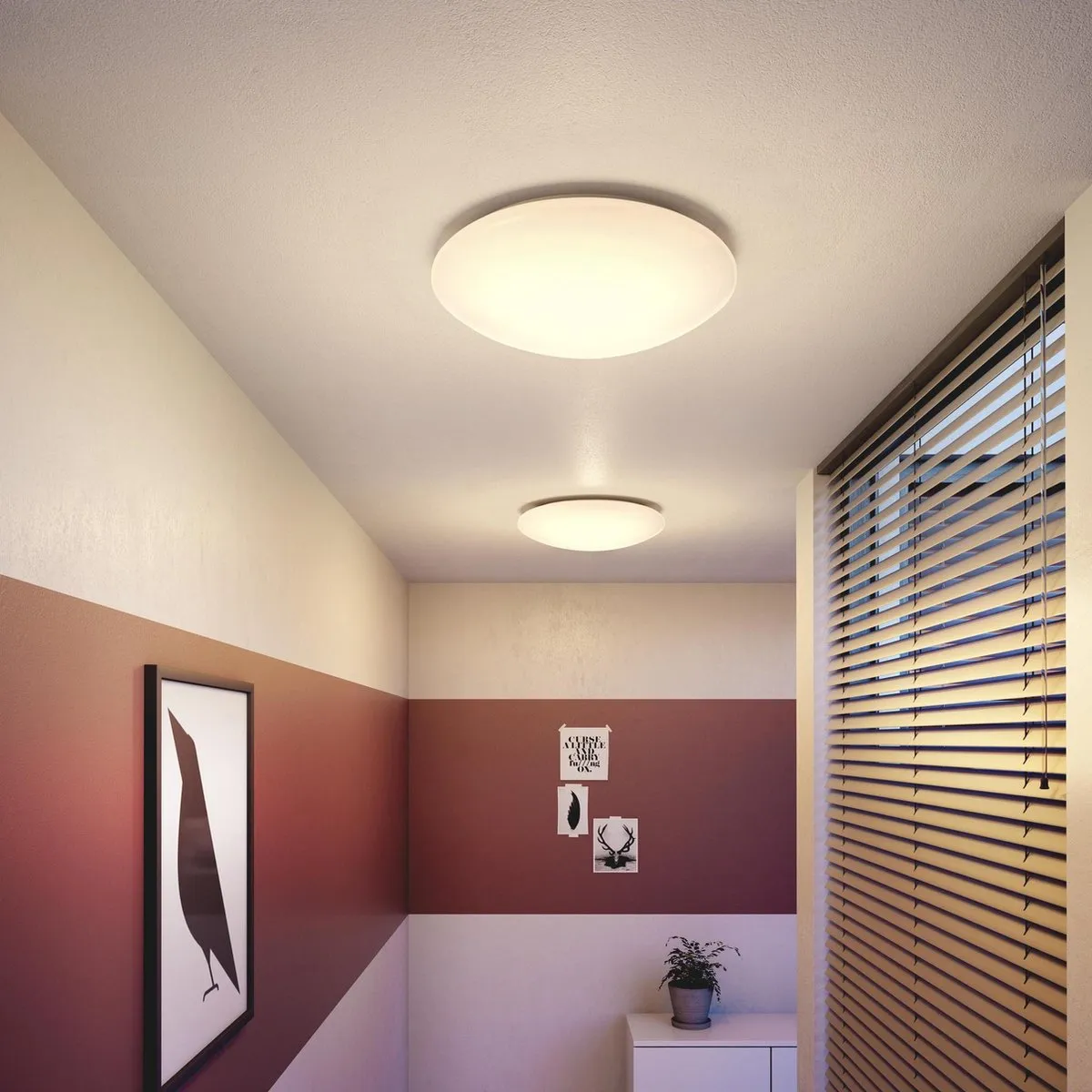 Philips Suede Plafonnière 38cm - Warmwit Licht