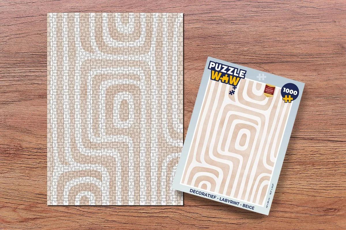PuzzleWow Labyrint Legpuzzel 1000 Stuks - Beige