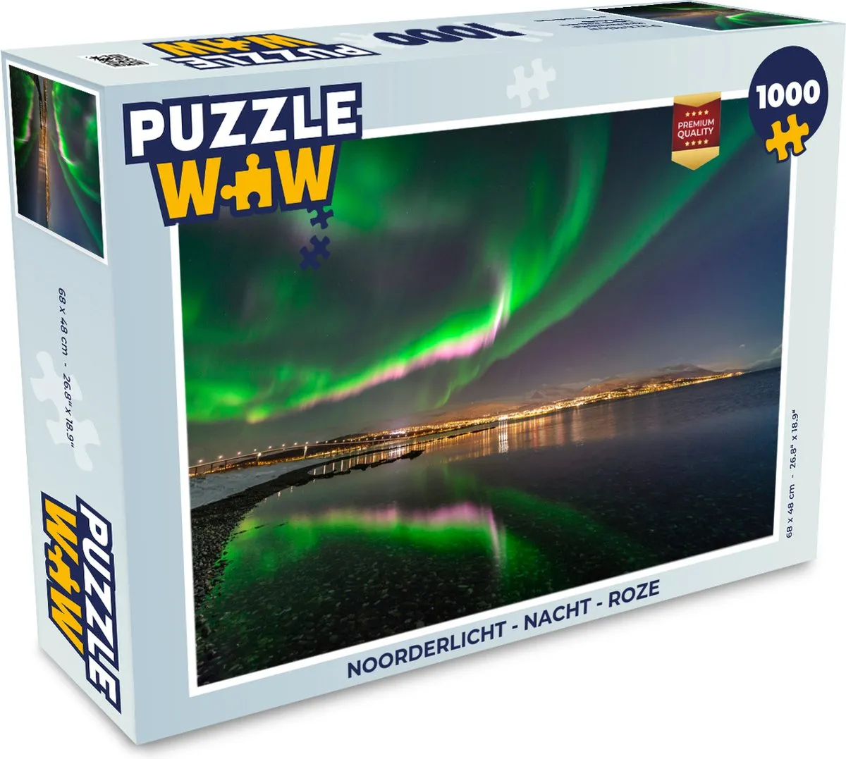 PuzzleWow Noorderlicht Nacht Legpuzzel 1000 Stuks - Multicolor