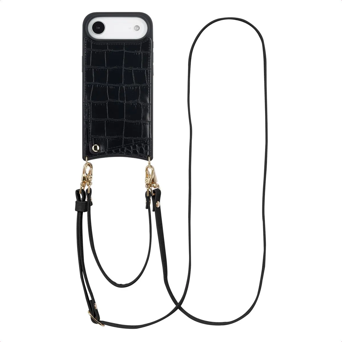 Selencia Hoesje iPhone 17 Air Croco Backcover - Zwart