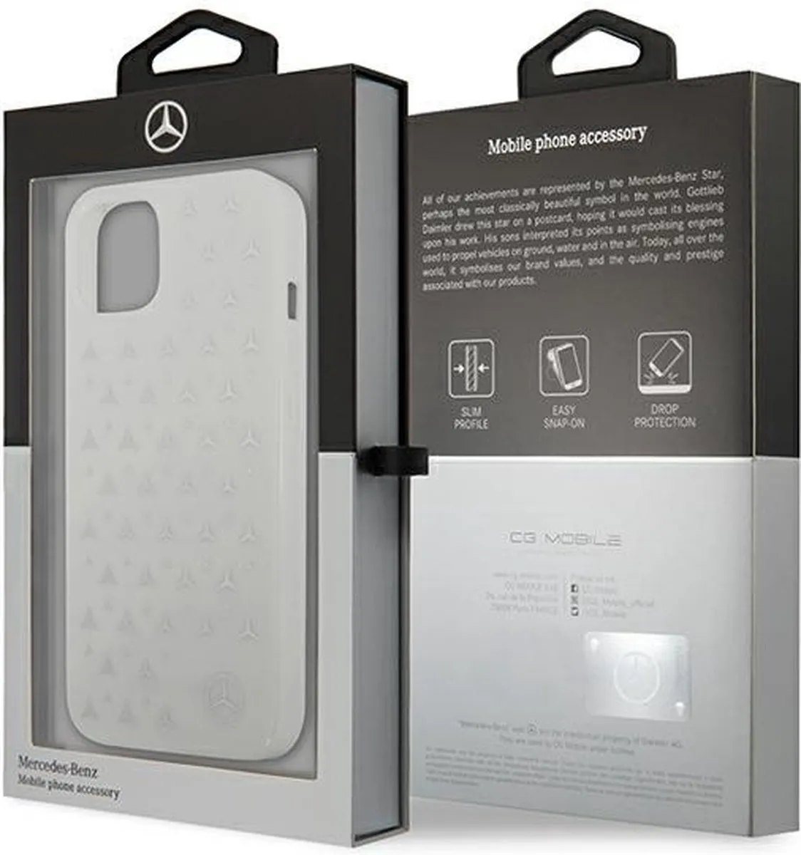 Mercedes Silver Stars Back Case iPhone 13 6.1" - Wit - afbeelding 6 van 6