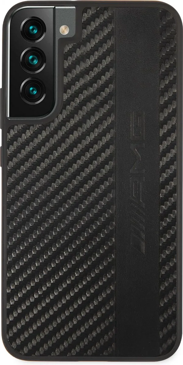 Mercedes AMG Carbon Effect Hoesje Samsung Galaxy S22 Plus - Zwart
