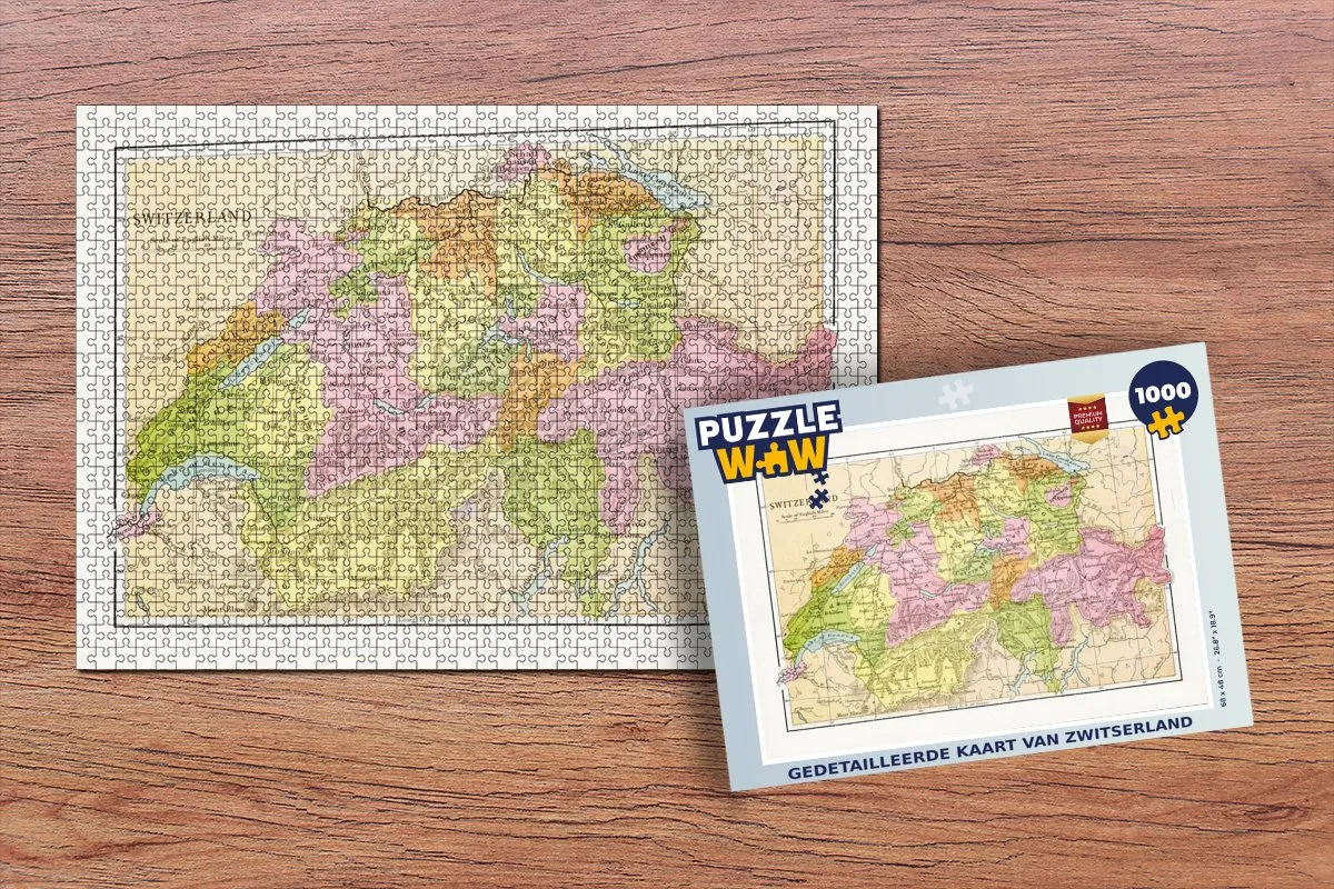 PuzzleWow Zwitserland Legpuzzel 1000 Stuks - Multicolor