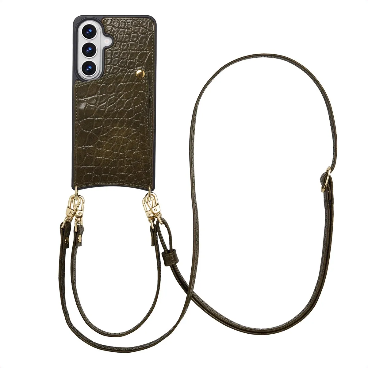 Selencia Croco Backcover Hoesje Samsung Galaxy S26 - 2 Pasjes - Donkergroen