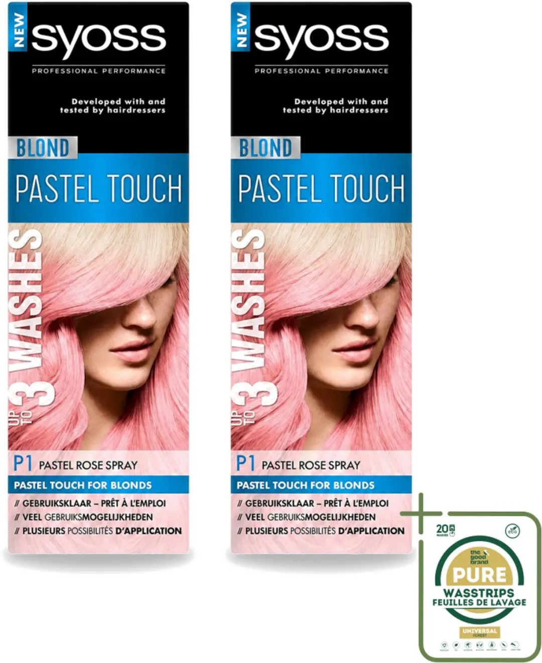 2 x Syoss Color Blond Pastel Touch P1 Pastel Rose