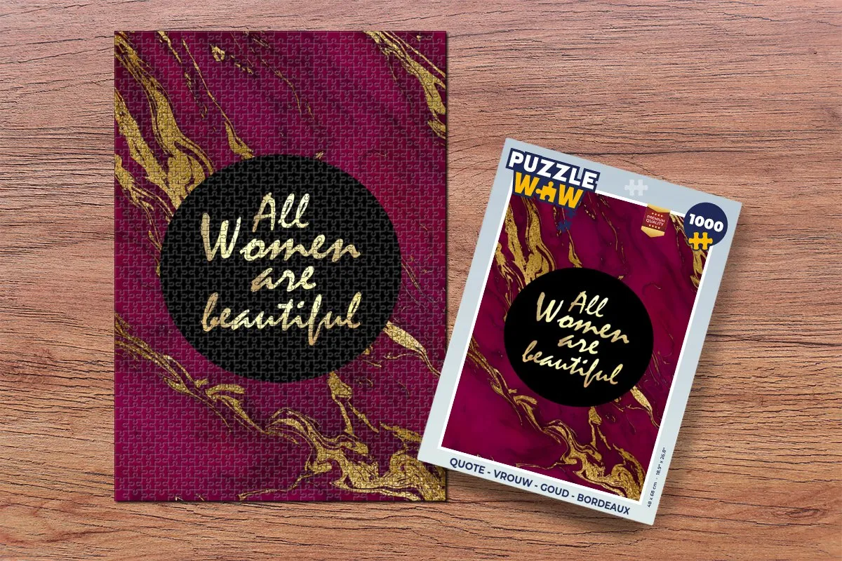 PuzzleWow Quote Vrouw Legpuzzel 1000 Stuks - Multicolor