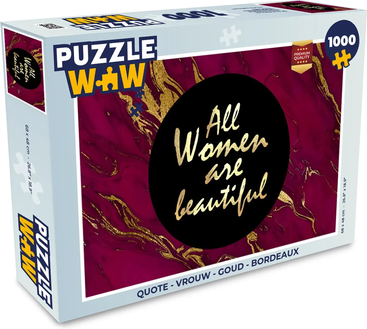 PuzzleWow Quote Vrouw Legpuzzel 1000 Stuks