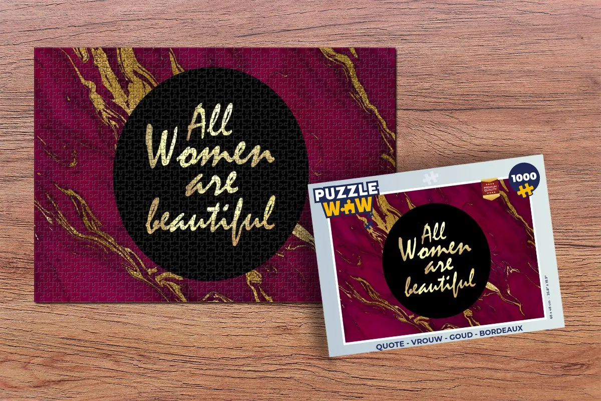 PuzzleWow Quote Vrouw Legpuzzel 1000 Stuks - Multicolor