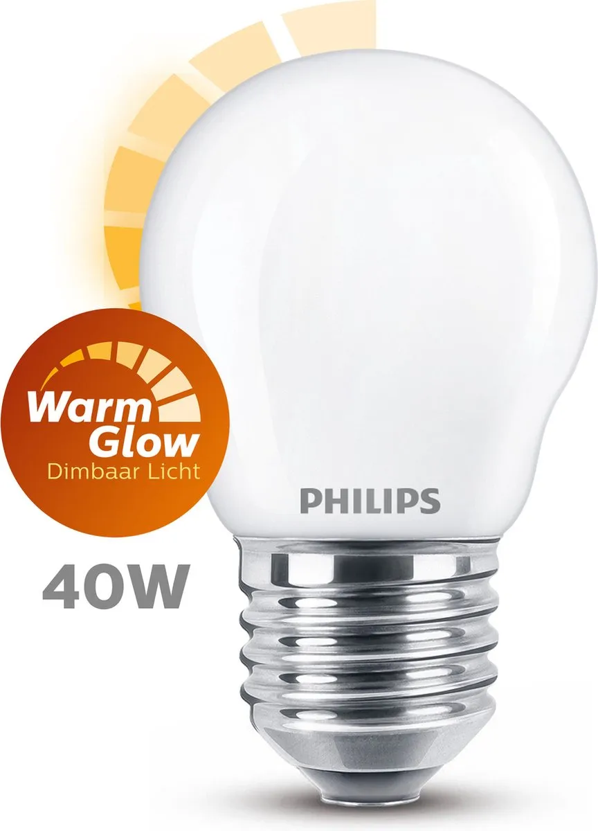 Philips LED Kogellamp E27 40W - Mat - Warmwit