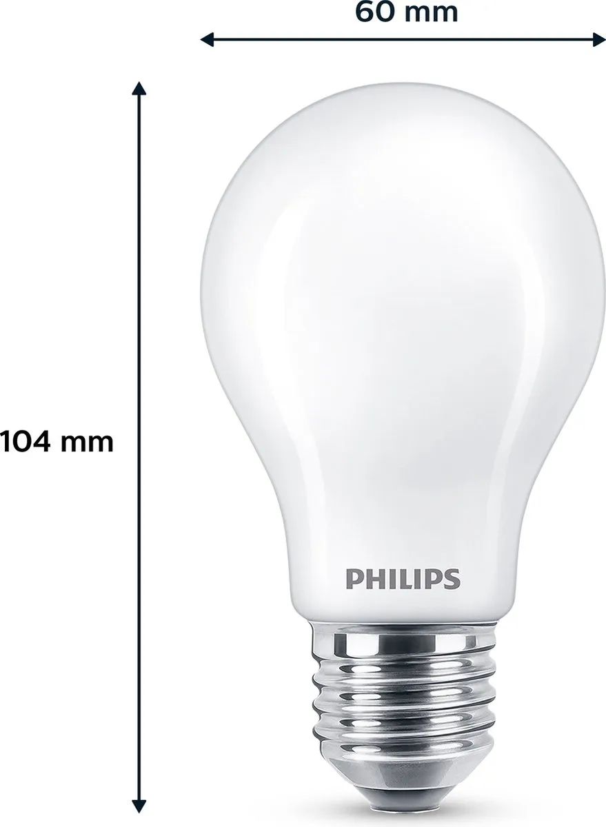 Philips LED Lamp Mat E27 10.5W Warmwit - 2 Stuks