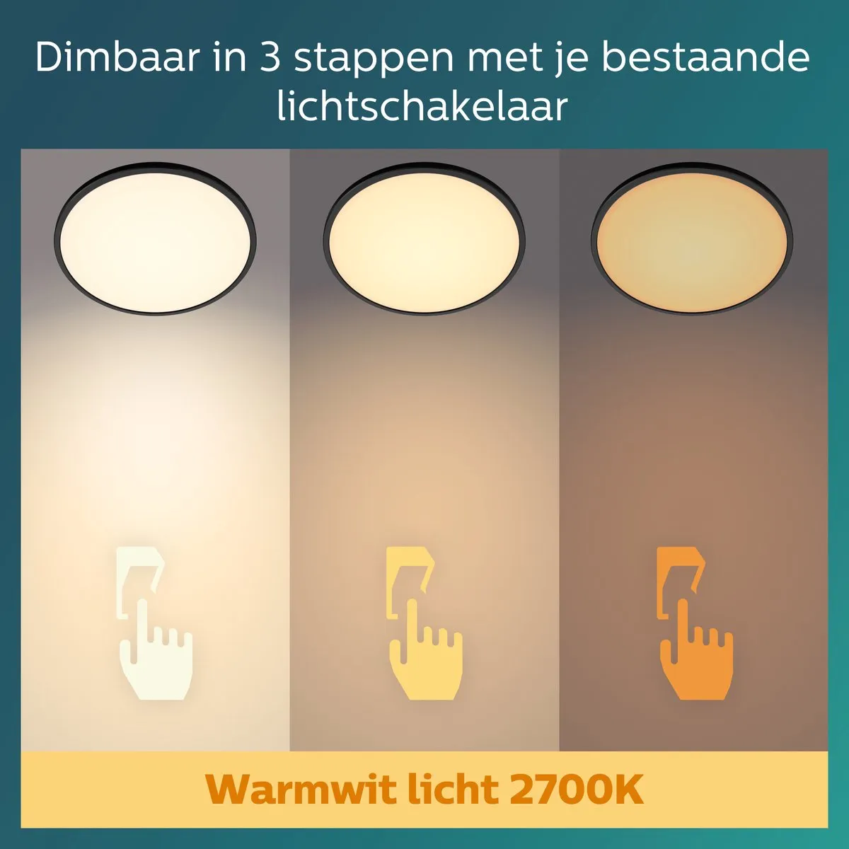 Philips SuperSlim Plafondlamp 36W - Zwart - Ø55cm