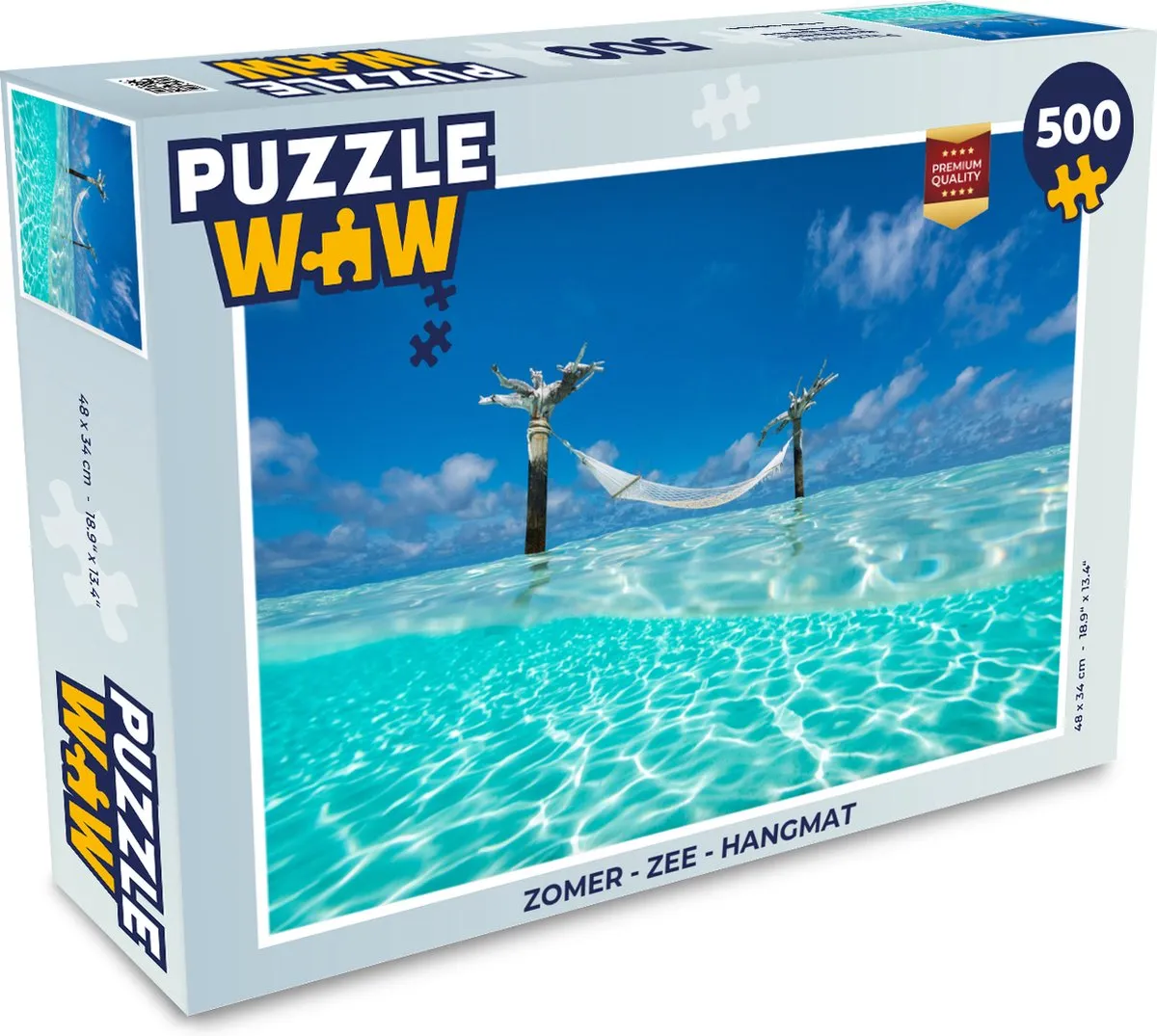 PuzzleWow Zee Hangmat Legpuzzel 500 Stuks - Multicolor