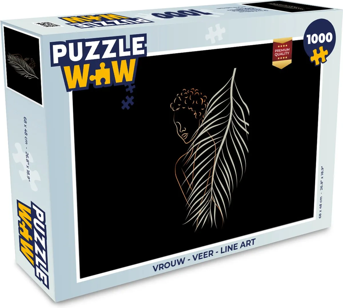 PuzzleWow Veer Line Art Legpuzzel 1000 Stuks - Multicolor