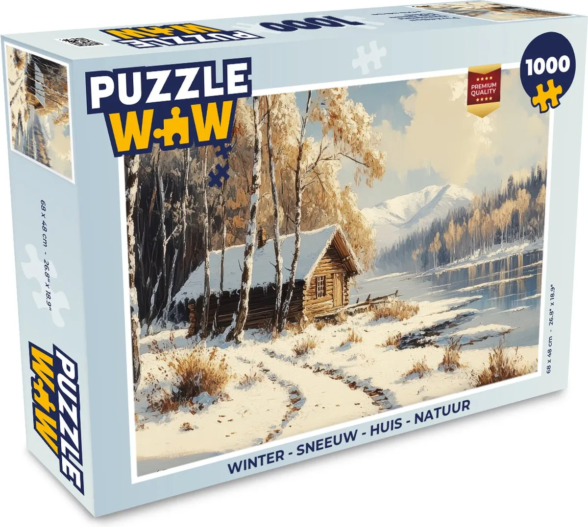 PuzzleWow Winter Sneeuw Huis Legpuzzel 1000 Stuks